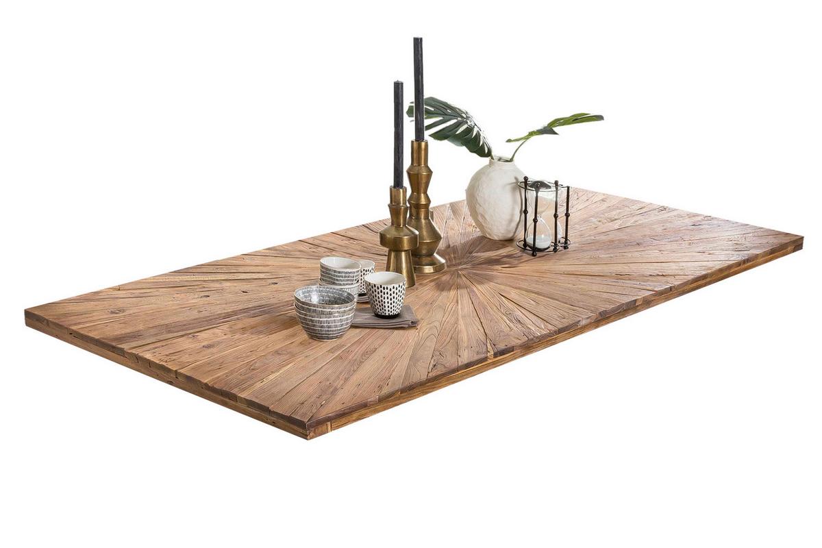 Esstisch Naturfarben /Silberfarben L: 160cm - Silberfarben/Naturfarben, MODERN, Holz/Metall (160/90/79cm) - MID.YOU