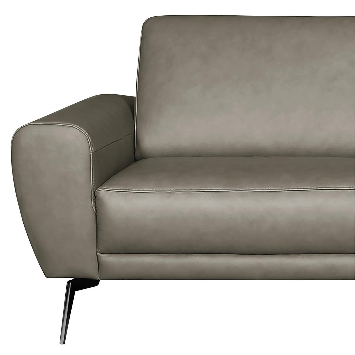 3-Sitzer-Sofa Spring, Grau B: 207 cm - Schwarz/Grau, Design, Leder (207/85/92cm) - Livetastic