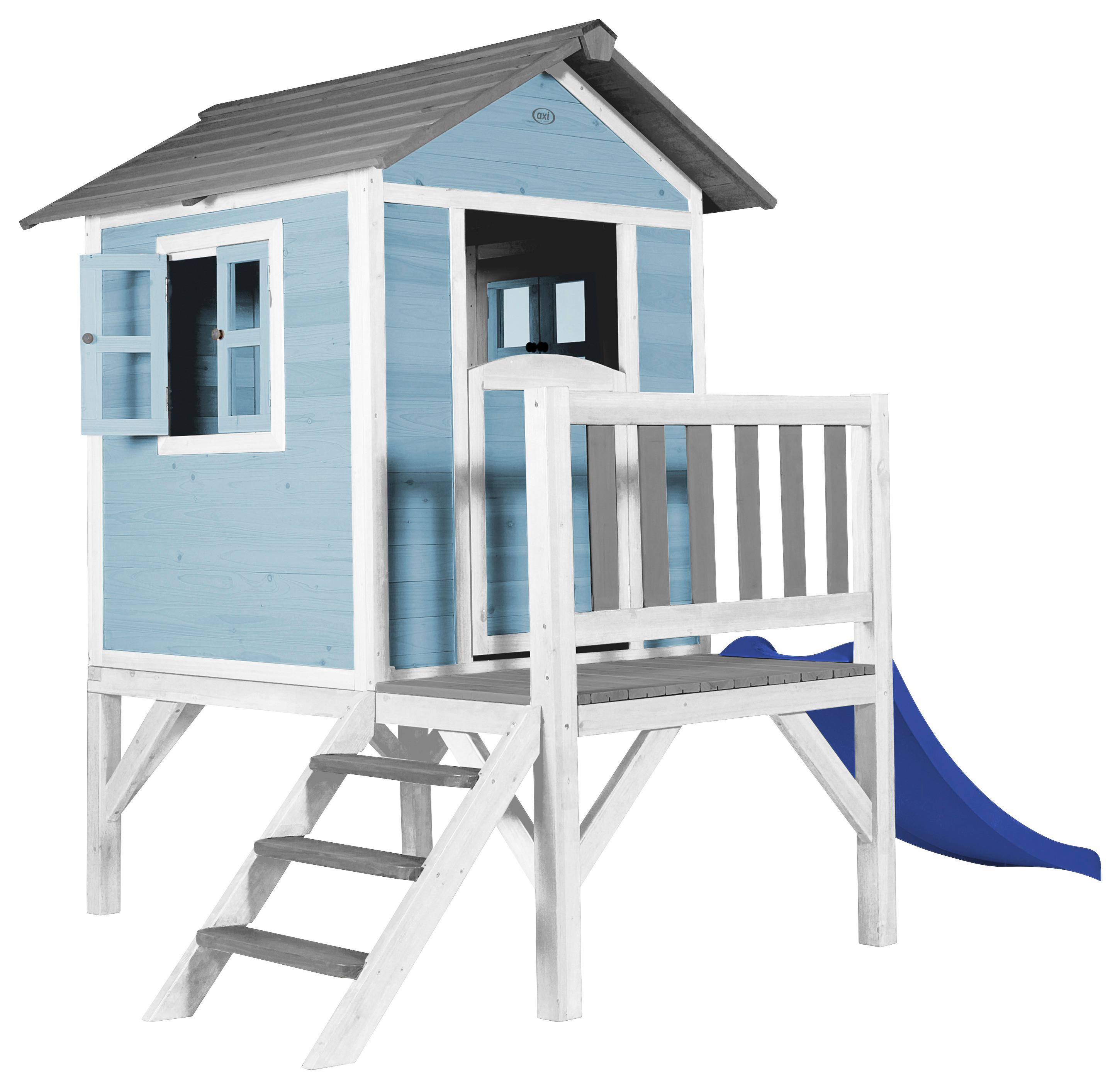 Spielhaus C050.002.31 - Blau/Weiß, KONVENTIONELL, Holz/Kunststoff (240/189/167cm) - Ambia Garden