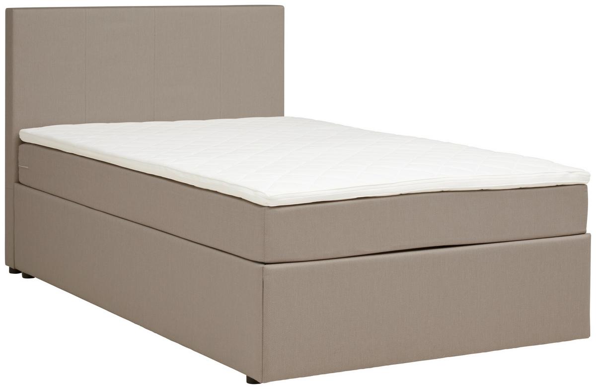 Boxbett mit Topper 120x200 Carolina - Sandfarben/Schwarz, KONVENTIONELL, Holz/Textil (120/200cm) - P & B
