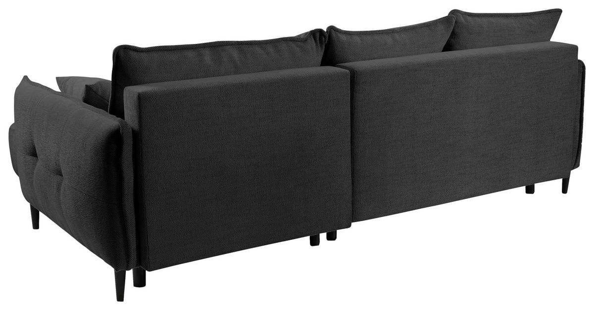 Ecksofa Sycylia Dunkelgrün/Schwarz, 244 cm - Dunkelgrün/Schwarz, Design, Textil (244/165cm) - MID.YOU