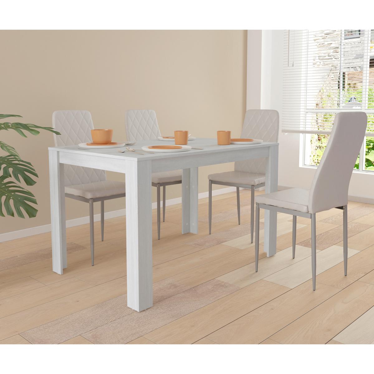 Esstisch Lynn Weiß L: 120cm - Weiß, Design, Holzwerkstoff (120/75/80cm) - MID.YOU