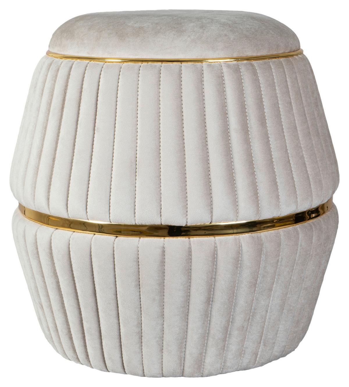 Hocker Doric 225 Goldfarben/Taupe D: 51,5 cm - Taupe/Goldfarben, Design, Textil (51,5/53cm) - Kayoom