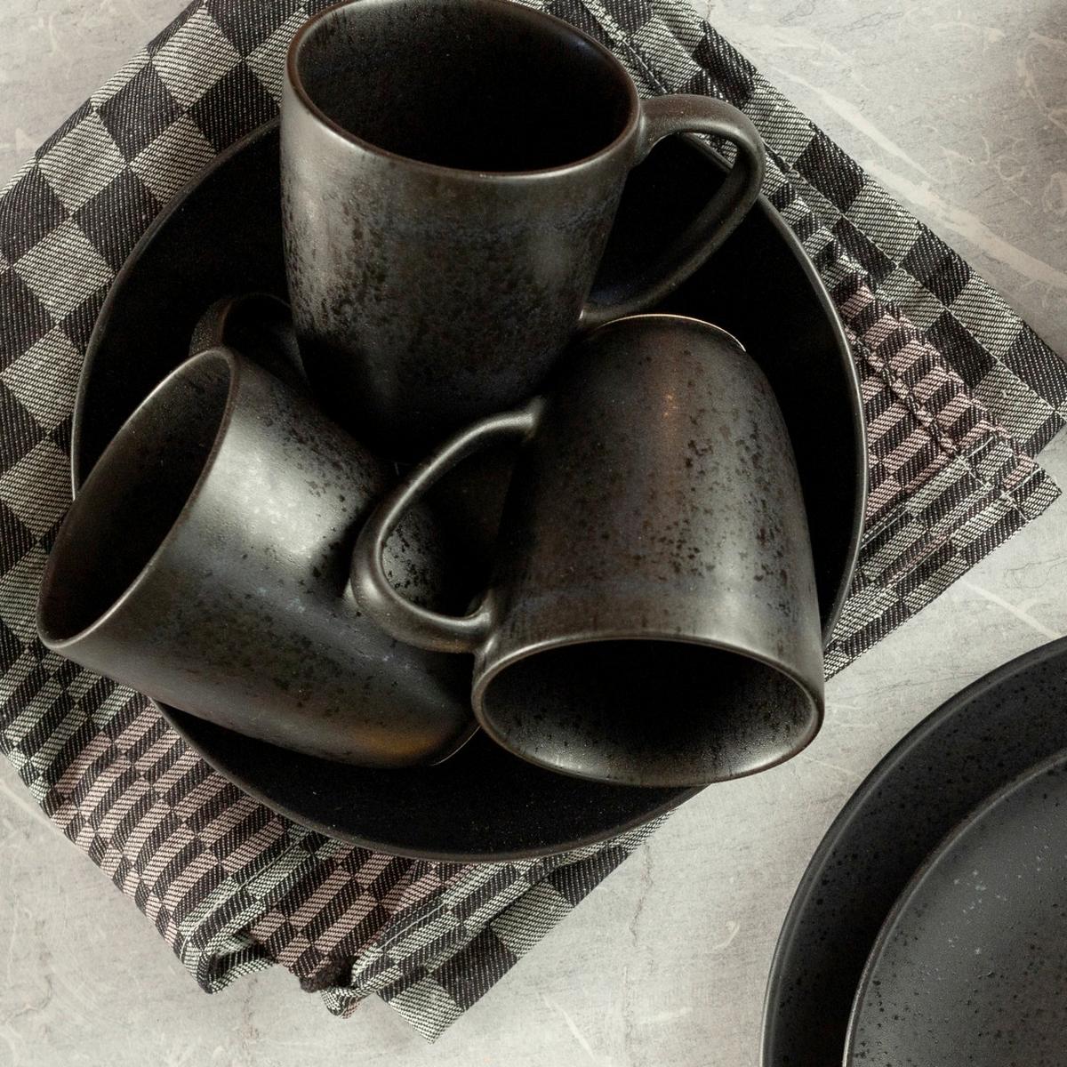 Kaffeebecherset Essential Steinzeug, Schwarz, 6-Teilig - Schwarz, Basics, Keramik (9/11cm) - Mäser