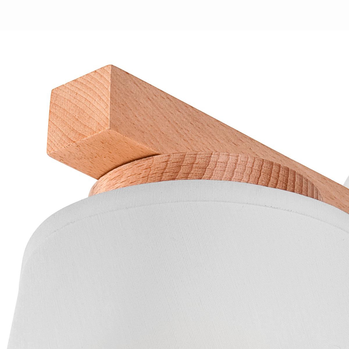 Wandleuchte km-1.113_ellie_white_37783 - Weiß Hochglanz, Natur, Holz/Textil (24/22/16cm)