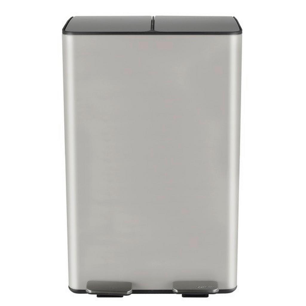 Treteimer Aliya 60l Taupe Metall Lbh: 45x30x71 Cm