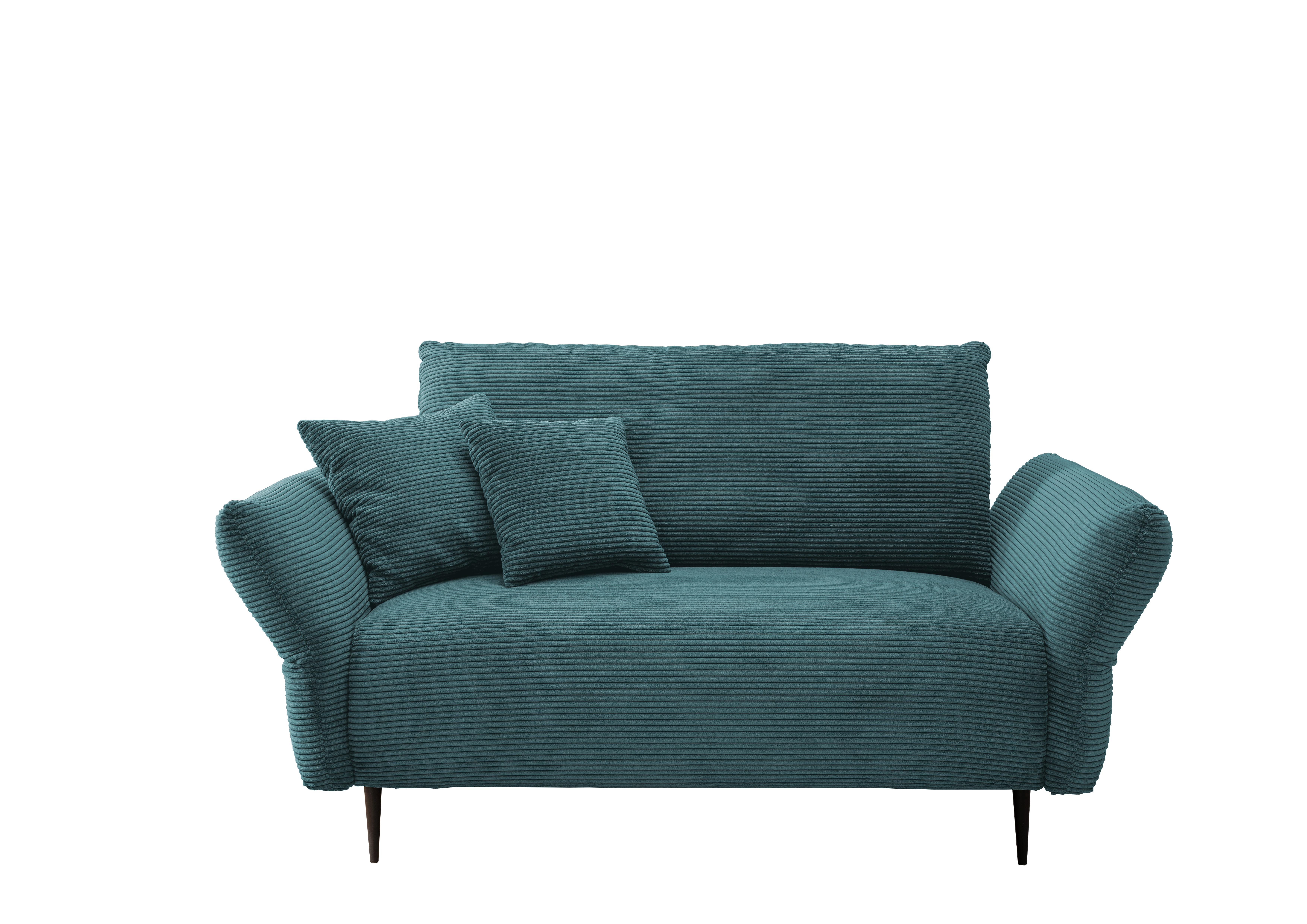 2-Sitzer-Sofa Vanilla Petrol - Petrol/Schwarz, Design, Textil (163/97/102cm) - Livetastic