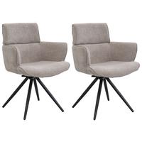 Armlehnstuhl Elis Webstoff Taupe, B: 62 cm - Taupe/Schwarz, KONVENTIONELL, Textil/Metall (62/89/62cm) - Livetastic