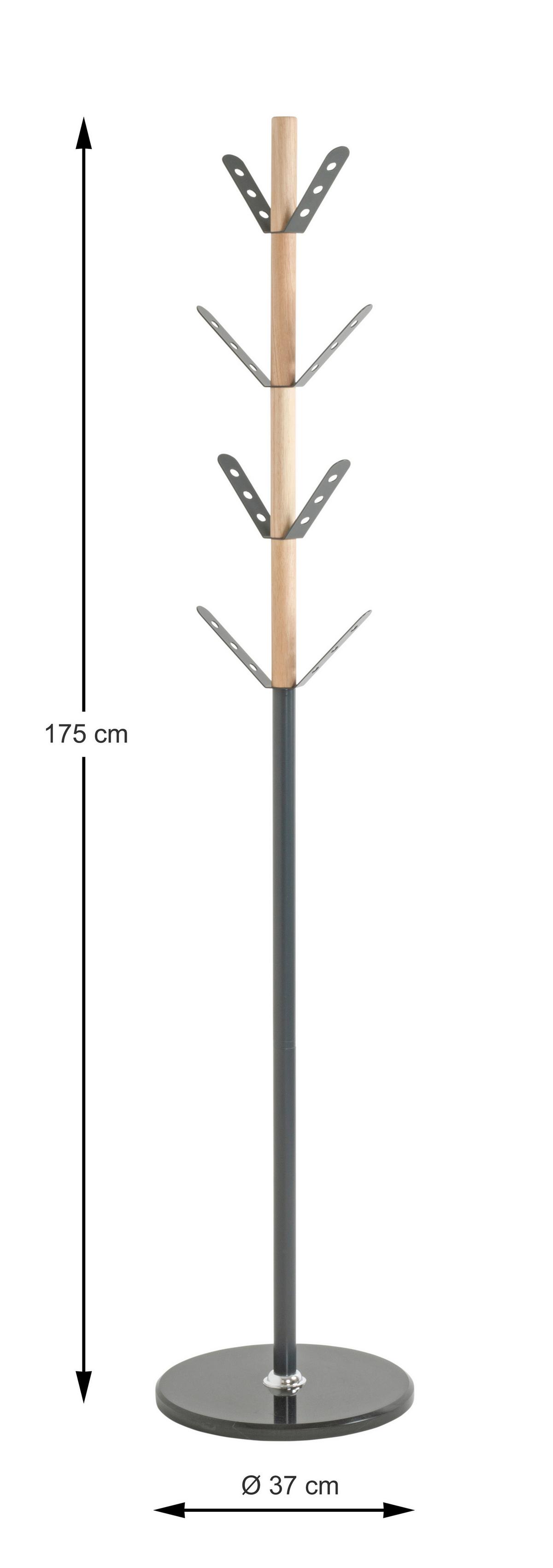 Kleiderständer Rom - Anthrazit/Schwarz, MODERN, Holz/Stein (35/179cm)