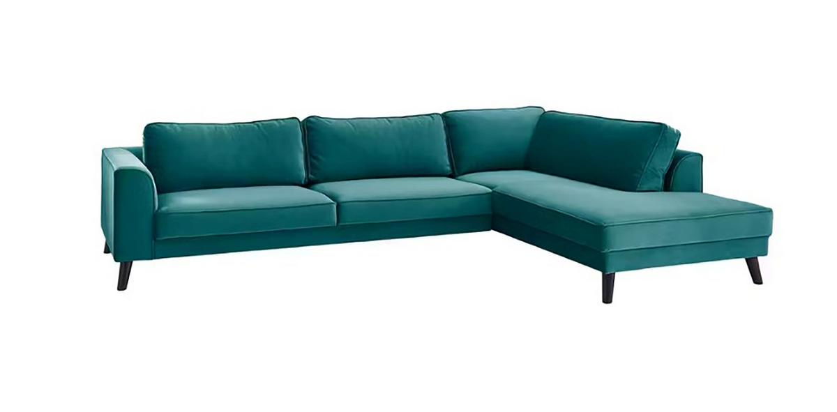 Ecksofa Lumber Jack Petrol S: 291x201 Cm - Wengefarben/Petrol, MODERN, Textil (291/201cm) - Trendmanufaktur