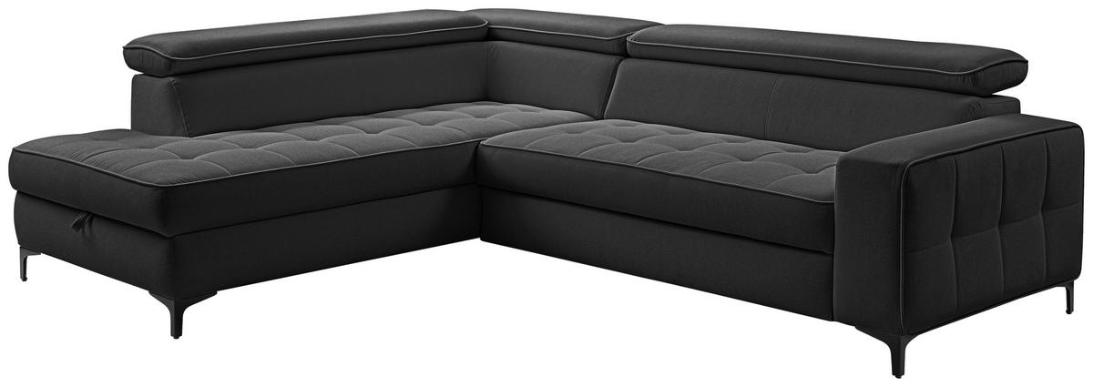 Ecksofa Nala Anthrazit S: 203x251cm - Anthrazit/Schwarz, Design, Textil (203/251cm) - MID.YOU