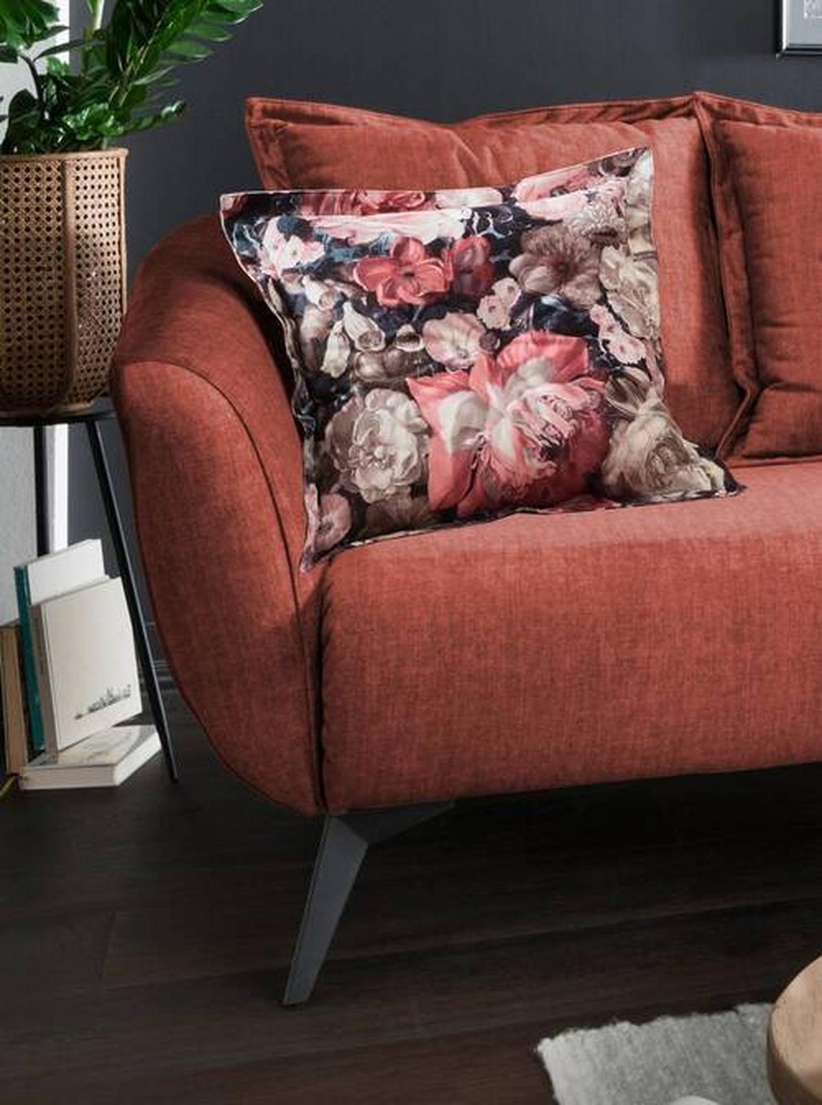 Ecksofa Baggio Mit Kissen Textil Koralle - Koralle/Multicolor, MODERN, Holz/Textil (277/162cm) - Livetastic