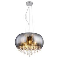 Hängeleuchte Kalla H: 1200 Cm 5- Flammig - Klar/Chromfarben, Basics, Glas/Metall (44/120cm) - Globo