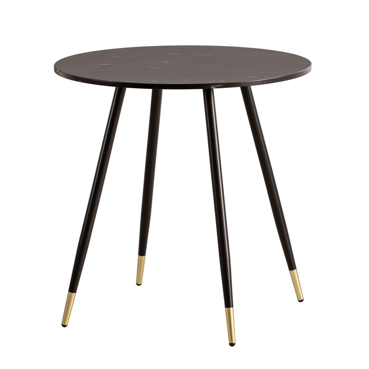 Esstisch Schwarz L: 75 cm - Goldfarben/Schwarz, Design, Holzwerkstoff/Metall (75/75/76cm) - Livetastic