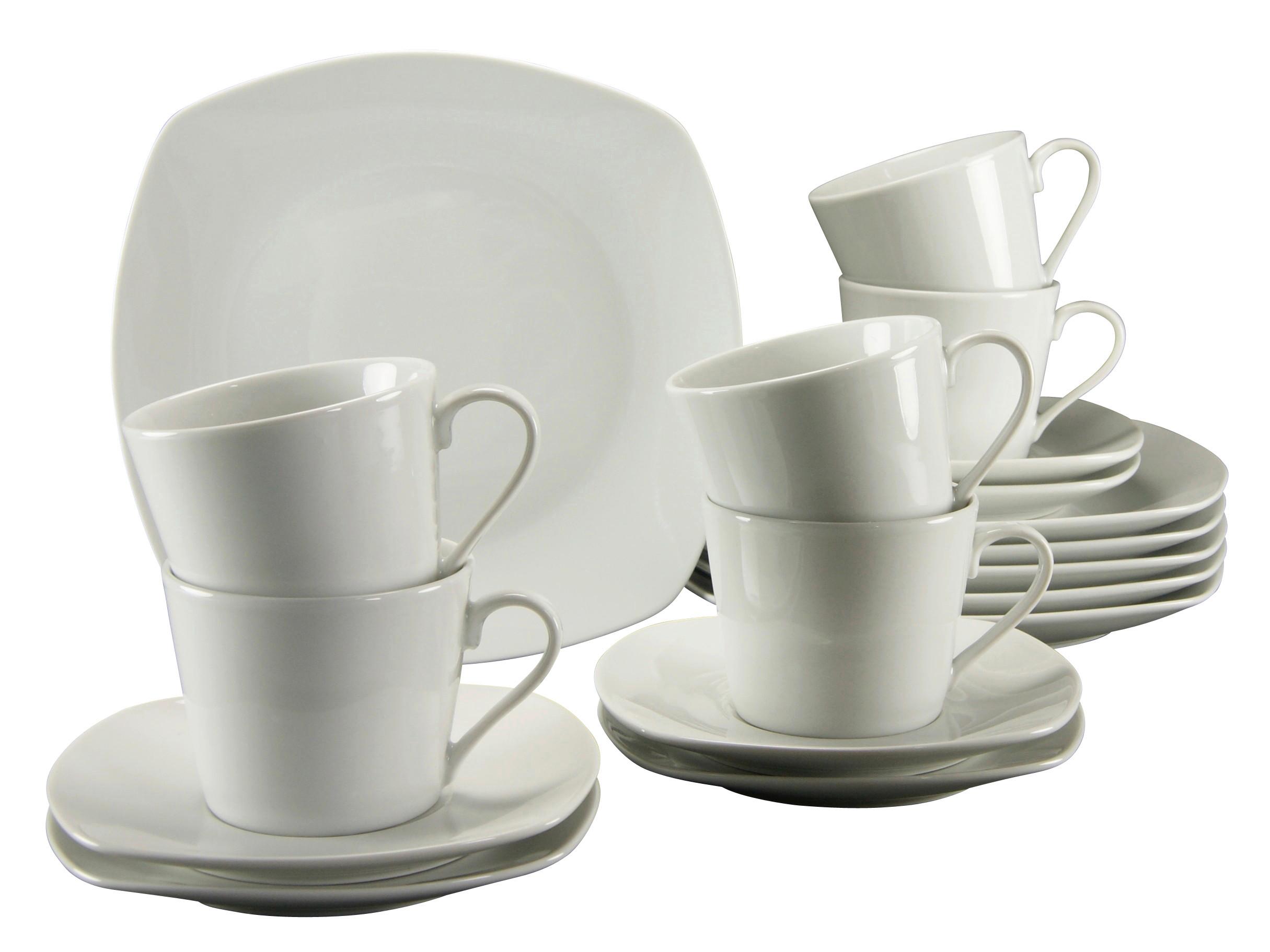 Kaffeeservice Amelie Porzellan für 6 Personen - Weiß, Basics, Keramik - Creatable