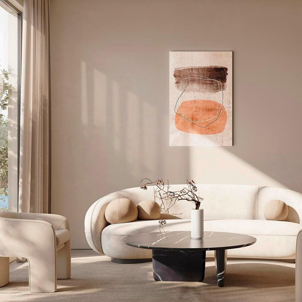 Leinwandbild Beige Cognac B: 40 Cm - Cognac/Beige, Basics, Holzwerkstoff/Textil (40/60/1.2cm) - artgeist