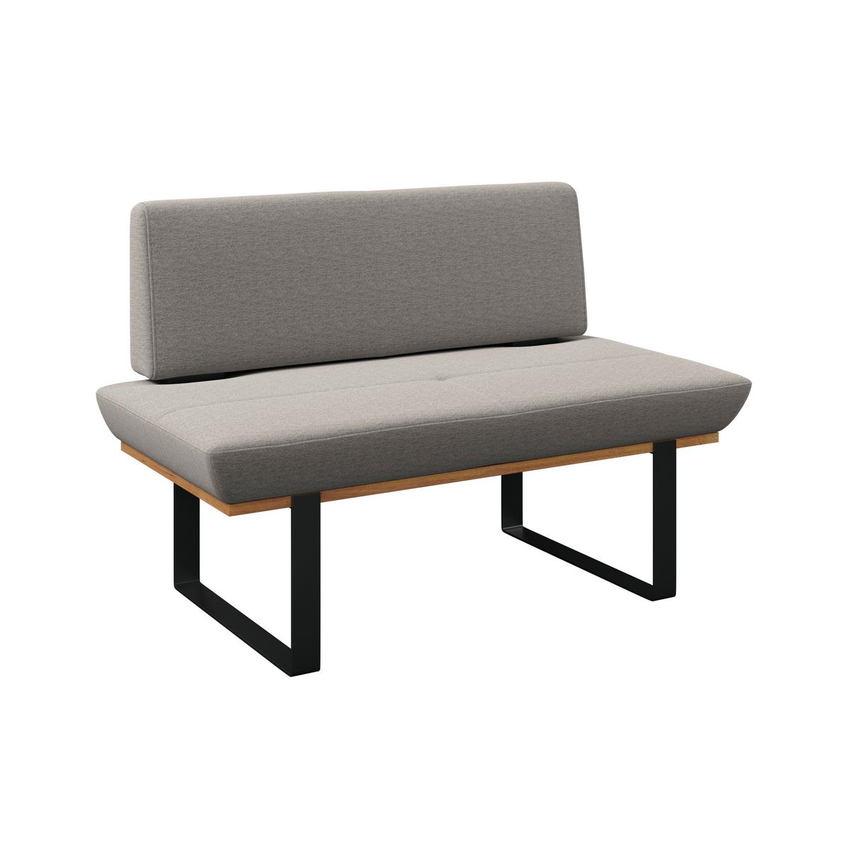 Sitzbank Tristan Webstoff hellgrau, B: 130cm - Hellgrau/Schwarz, MODERN, Holz/Textil (130/48/90cm) - James Wood