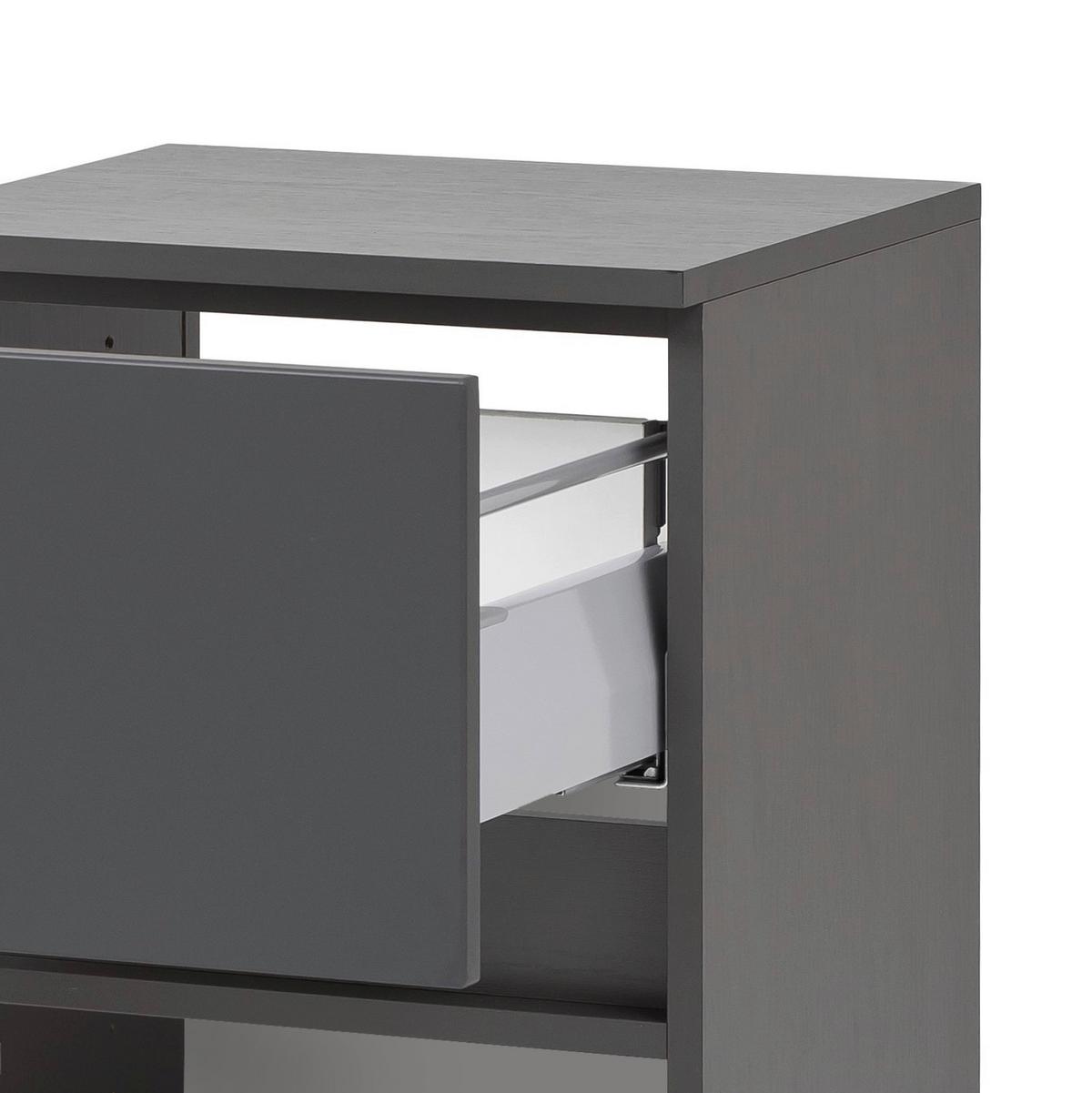 Unterschrank Kopenhagen B: 40 cm Graphitfarben - Silberfarben/Graphitfarben, KONVENTIONELL, Holzwerkstoff (40/79/35cm) - Held