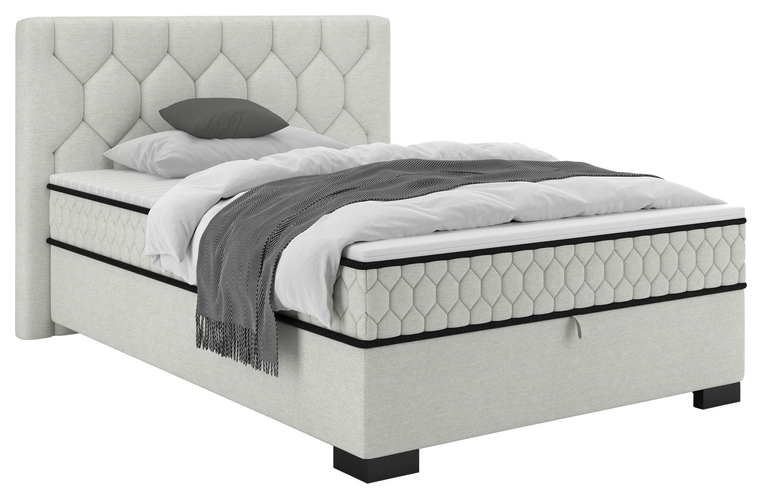 Americká postel MAYA D 140/200 cm, světle šedá - černá/světle šedá, Konvenční, dřevo/kompozitní dřevo (140/200cm) - Mömax