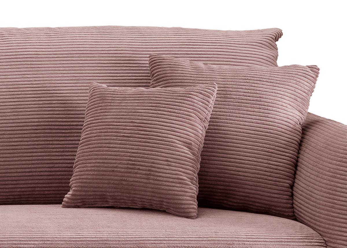 Ecksofa Vanilla Rosa S: 178/264-302 cm - Schwarz/Rosa, Design, Textil (178/264-302cm) - Livetastic