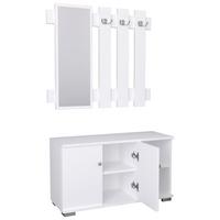 Garderobe Gados 2-teilig Weiß - Weiß, MODERN, Holzwerkstoff (90/132/33cm) - MID.YOU