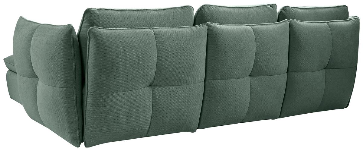 Ecksofa Baloo, Grün S: 262x178 cm - Schwarz/Grün, MODERN, Textil (262/178cm) - MID.YOU