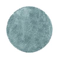 Hochflor Teppich Blau Naturfaser Fluffy Ø 80 cm - Blau, Basics, Textil (80cm)