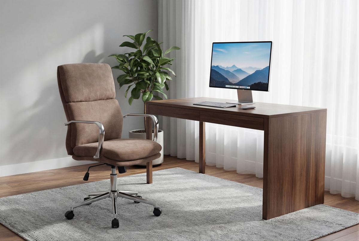 Drehstuhl Verona Braun B: 56 cm - Chromfarben/Braun, MODERN, Holz/Kunststoff (56/100-110/65,5cm) - Livetastic