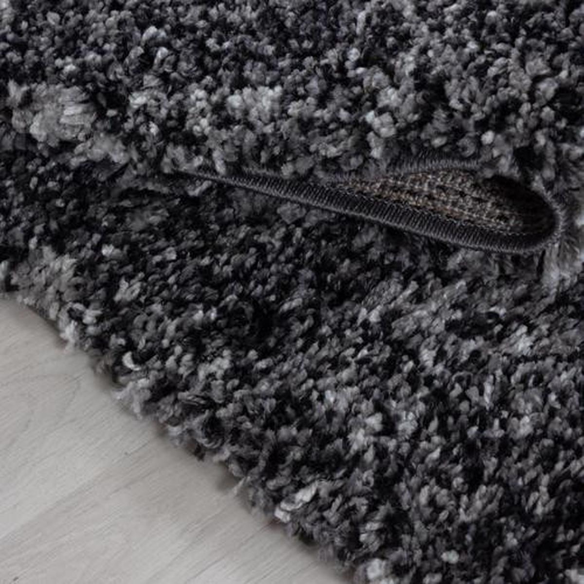 Hochflor Teppich Anthrazit Enjoy 60x110 cm - Anthrazit, KONVENTIONELL, Textil (60/110cm)