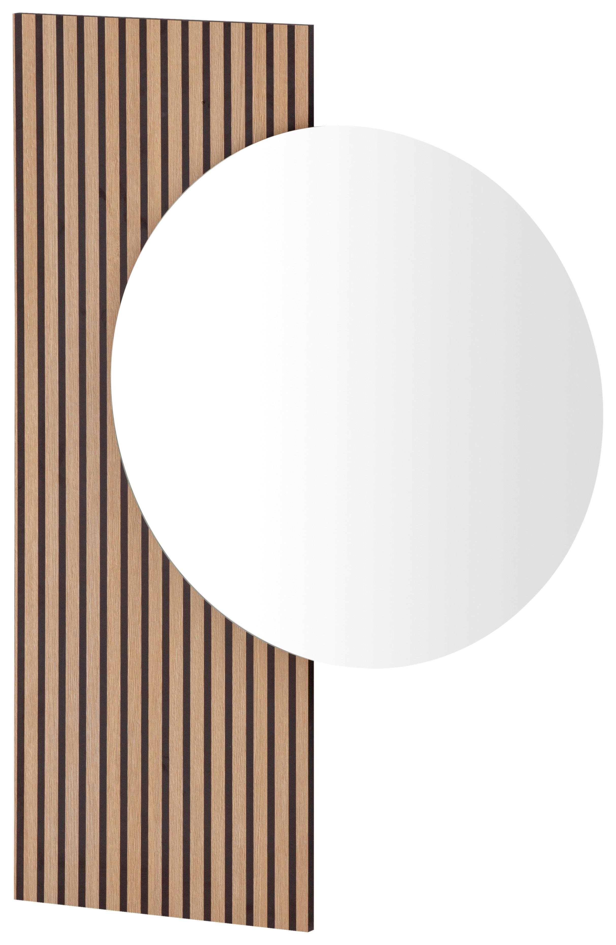 Wandspiegel Hank 800 Akustik - Eichefarben, Design, Glas/Holzwerkstoff (79,5/10,9/3cm) - MID.YOU