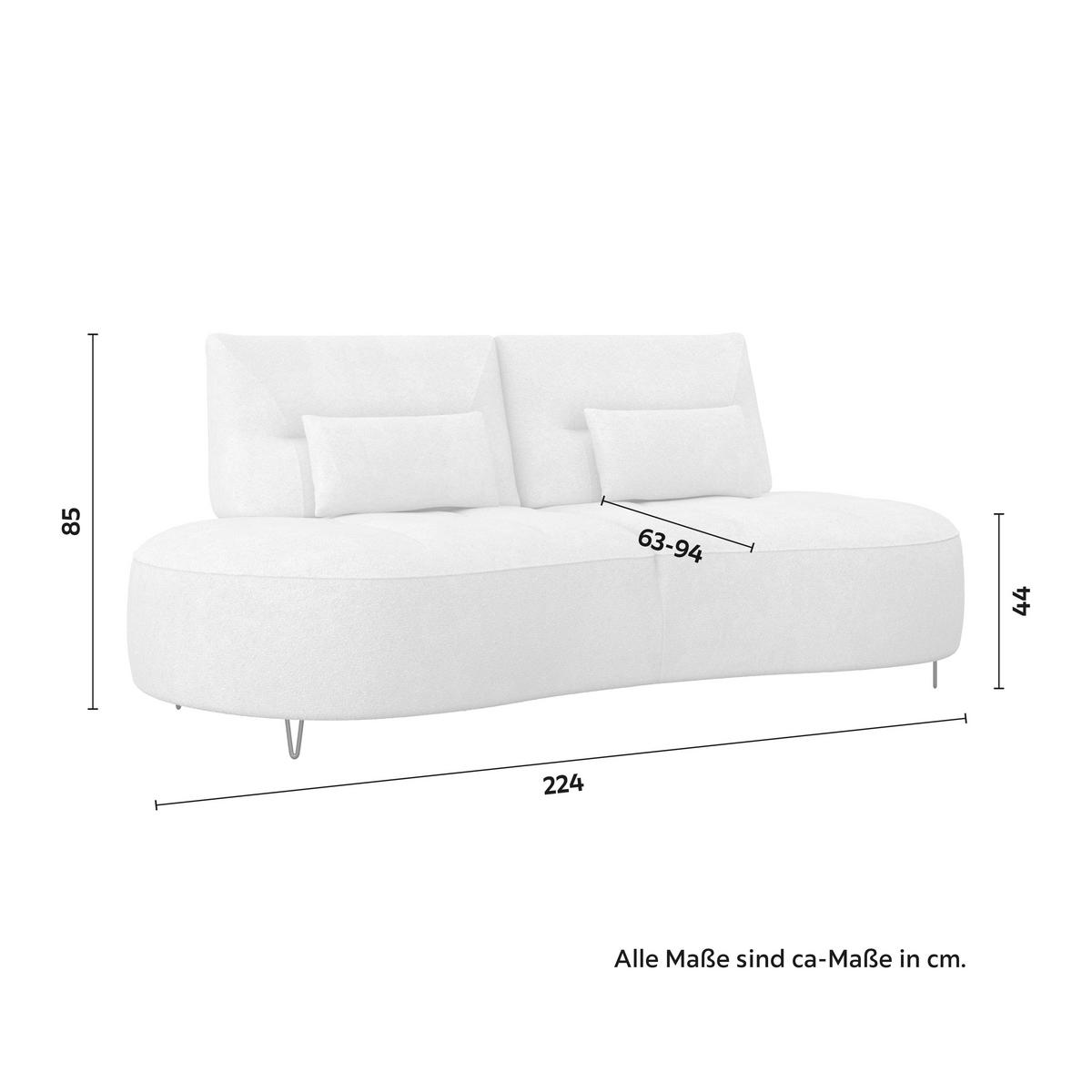 Dvoumístná pohovka BENNY, béžové buklé, max. 360 kg - černá/béžová, Moderní, kov/dřevo (224/85/114cm) - Bessagi Home