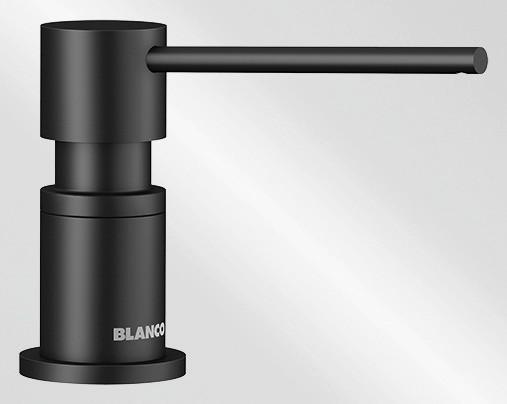 Seifenspender Lato Kunststoff Schwarz Einbaufähig 300 ml - Design, Metall (9,4cm) - Blanco