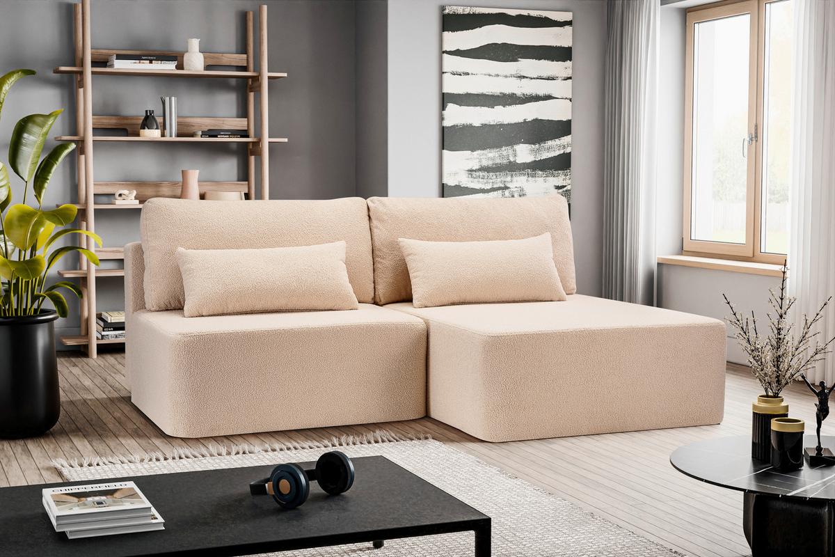 Ecksofa Amsterix Beige S: 213x158cm - Beige/Schwarz, Basics, Holz/Textil (213/158cm) - MID.YOU