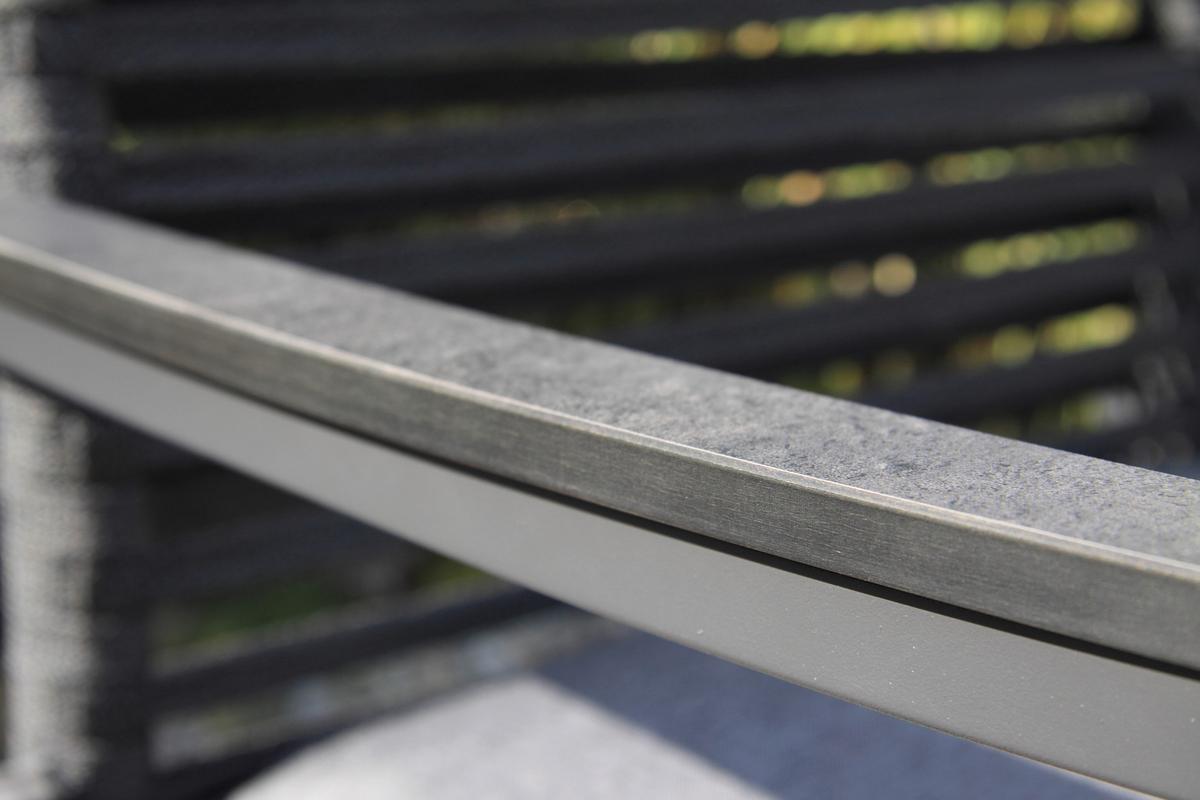 Gartengarnitur 5tlg New Jersey Metall/Textil - Dunkelgrau/Anthrazit, Basics, Holzwerkstoff/Kunststoff (120cm) - Gardenson