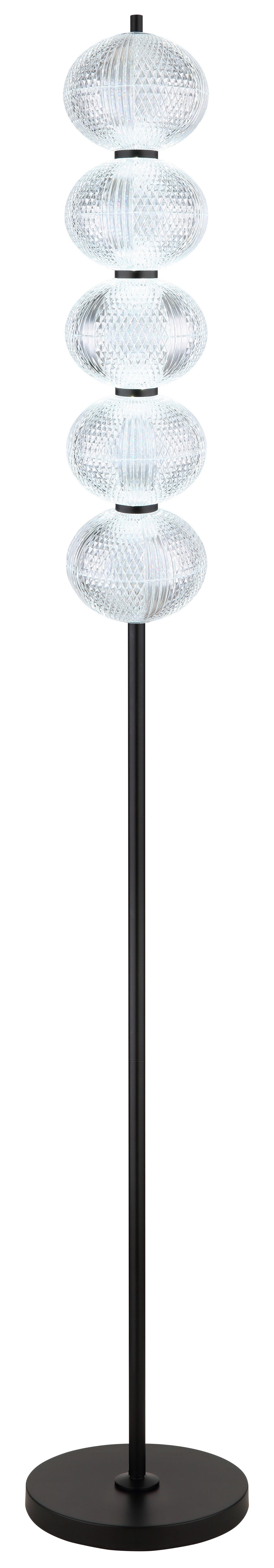 LED-Stehleuchte 16042s - Klar/Schwarz, KONVENTIONELL, Kunststoff/Metall (25/160cm) - Globo