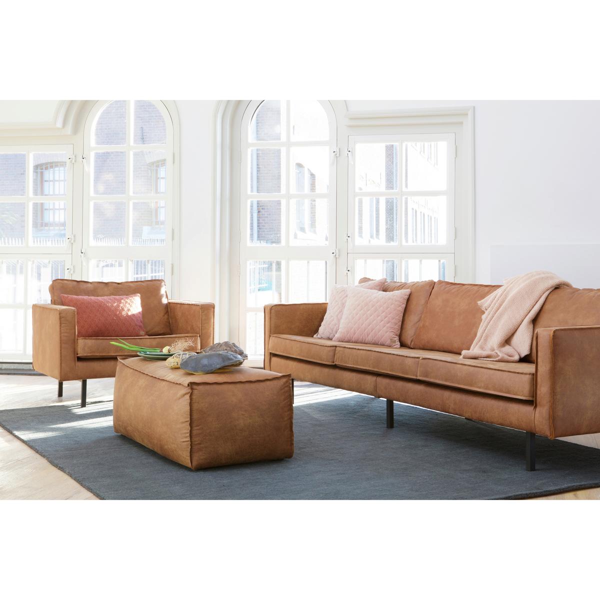 Hocker Rodeo Cognac B: 120cm - Cognac, Design, Leder (120/43/60cm) - Livetastic