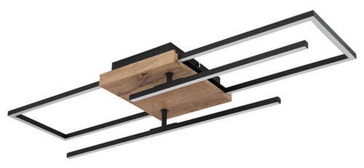 Led-deckenleuchte 67276-24 - Dunkelbraun/Opal, Design, Holzwerkstoff/Kunststoff (80/20/11,5cm) - Globo