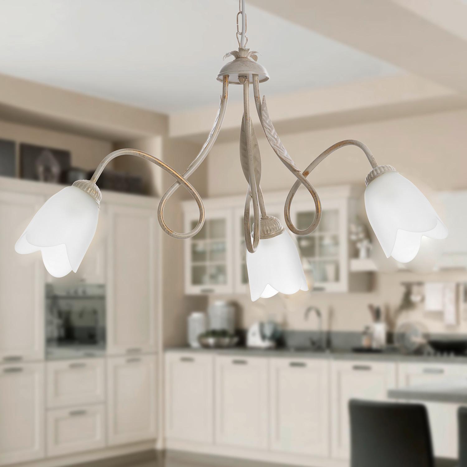 Kronleuchter 4250/3a - Bronzefarben, KONVENTIONELL, Glas/Metall (65/82cm)