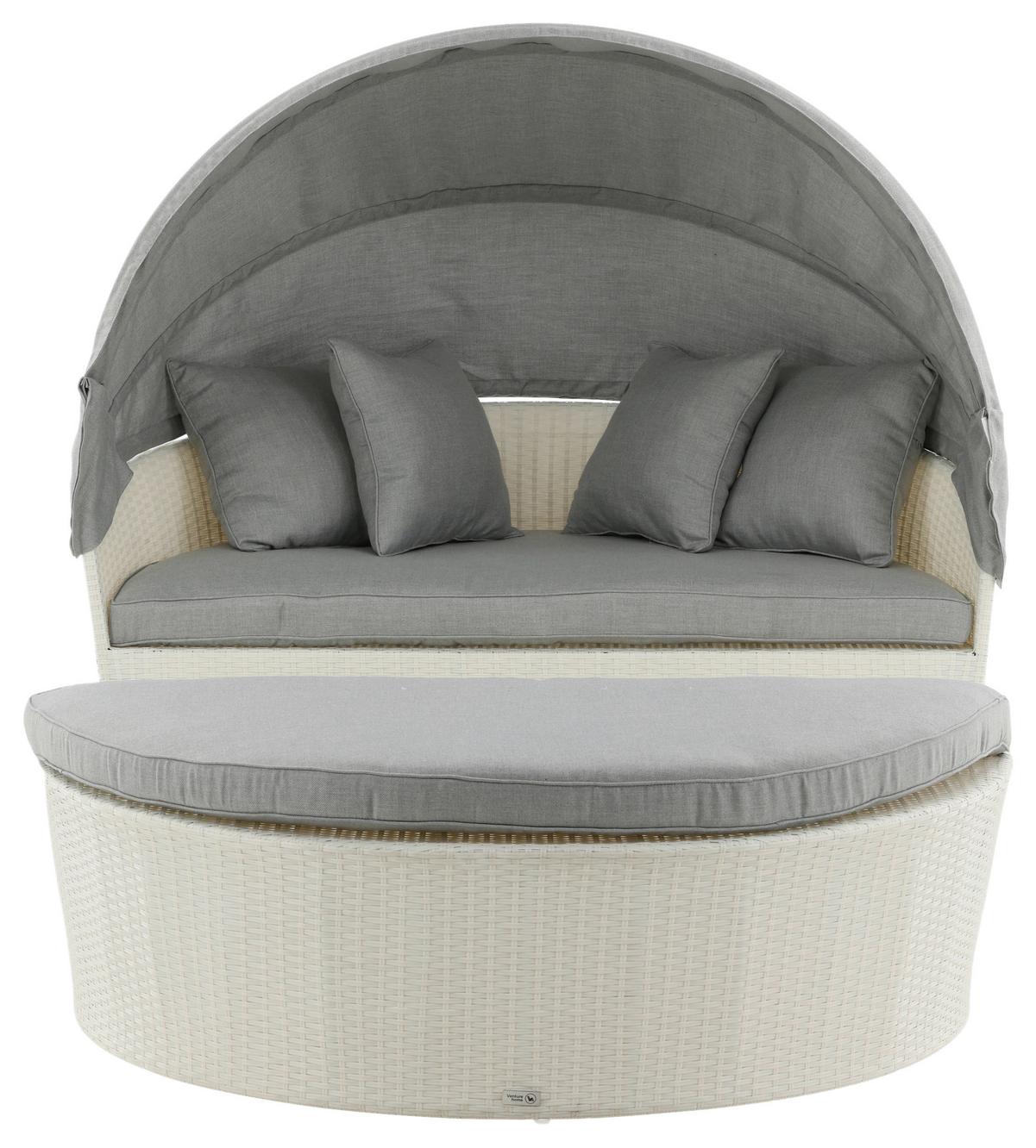 Sonneninsel Padova - Weiß, KONVENTIONELL, Kunststoff (153/72/76cm) - Gardenson