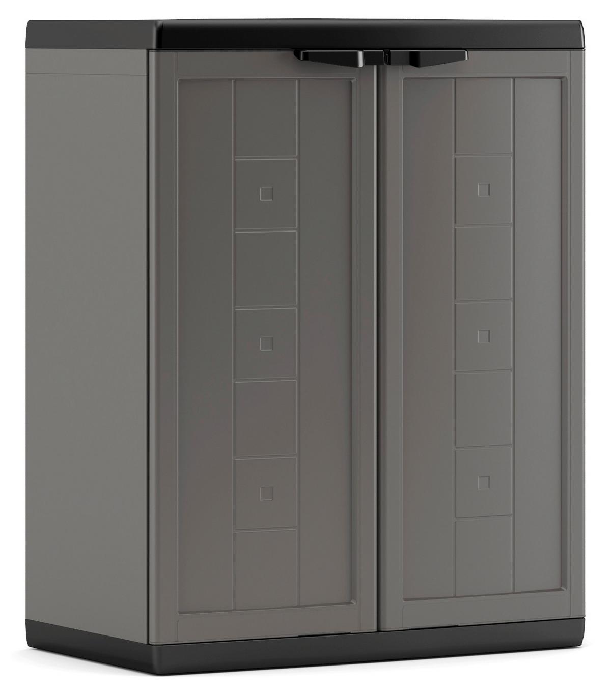 Mehrzweckschrank E-Com Jolly Anthrazit/Grau 136x166 cm - Anthrazit/Grau, Design, Kunststoff (136/166/39cm) - Keter