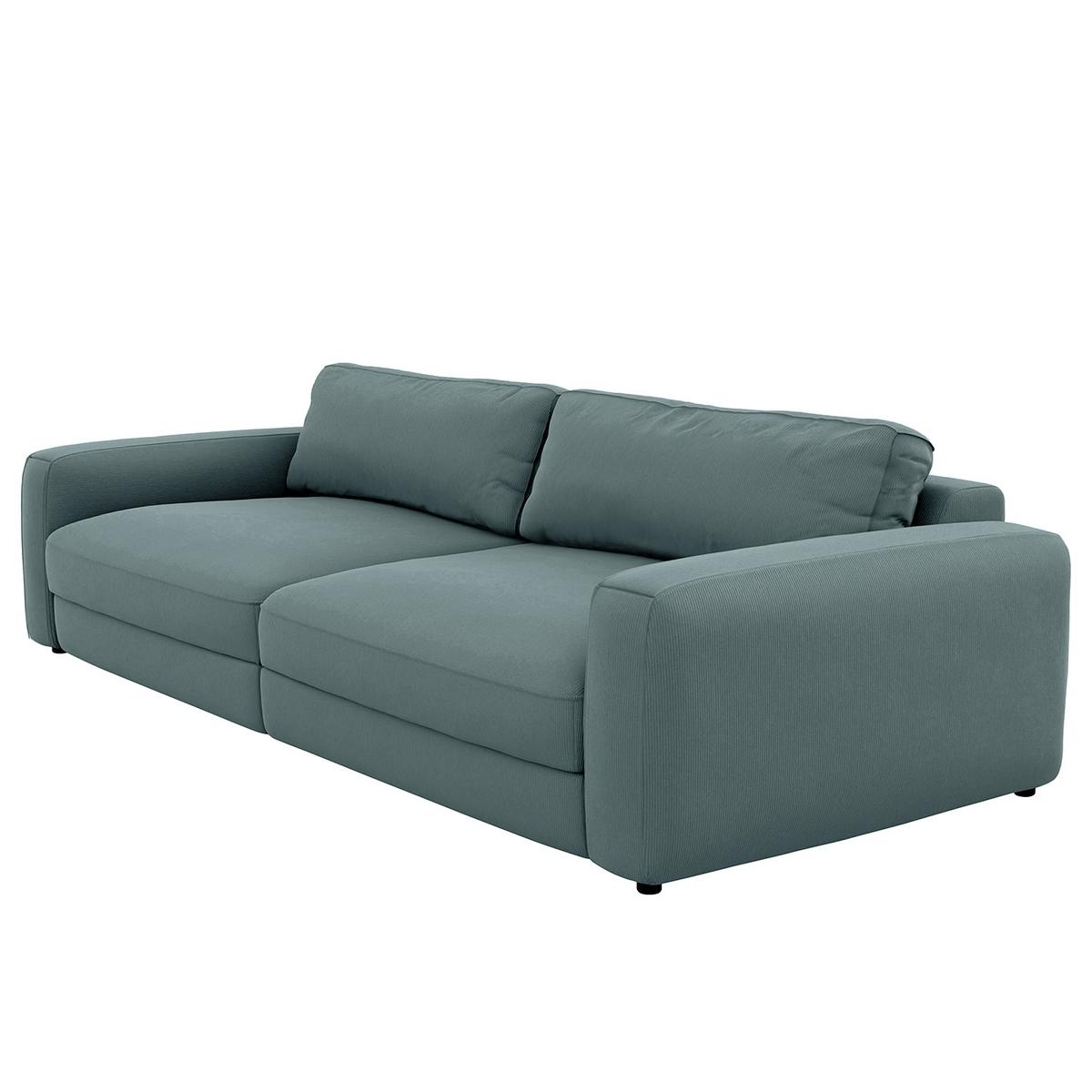 Bigsofa Bourbon Blaugrau B: 264 Cm - Blaugrau/Schwarz, MODERN, Textil (264/84/125cm) - Trendmanufaktur