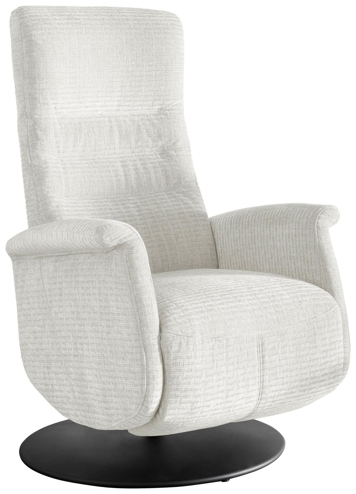 Relaxsessel Latina Creme 360 Grad Drehbar, B: 72 Cm - Schwarz/Weiß, MODERN, Textil (72/118/85-165cm) - Livetastic