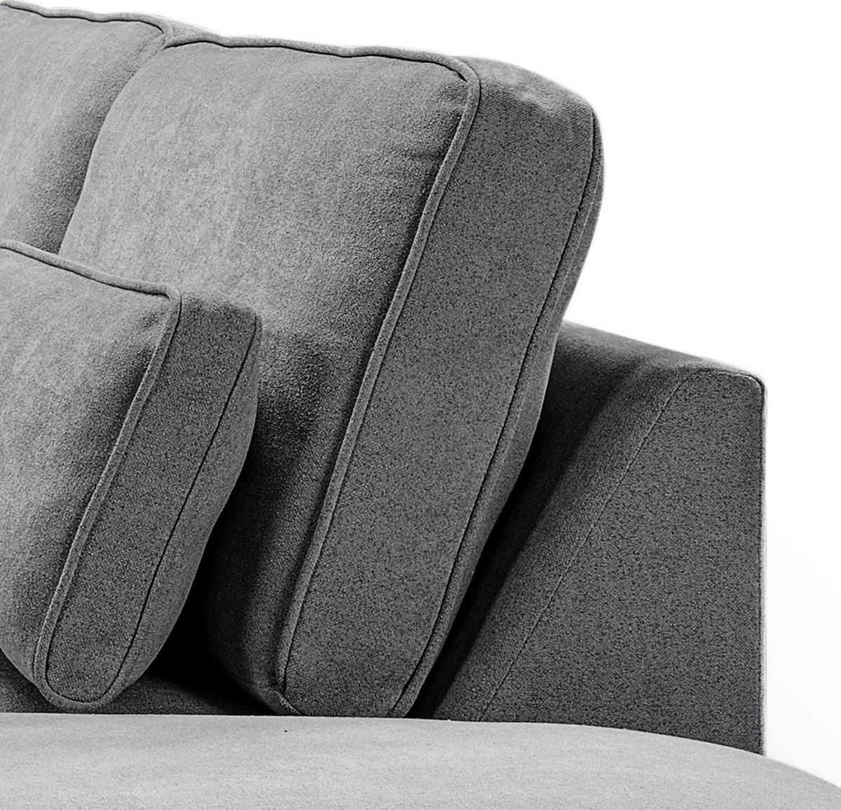 Ecksofa Lux Grau S: 305x281cm - Beige/Schwarz, Basics, Holz/Textil (305/281cm) - MID.YOU