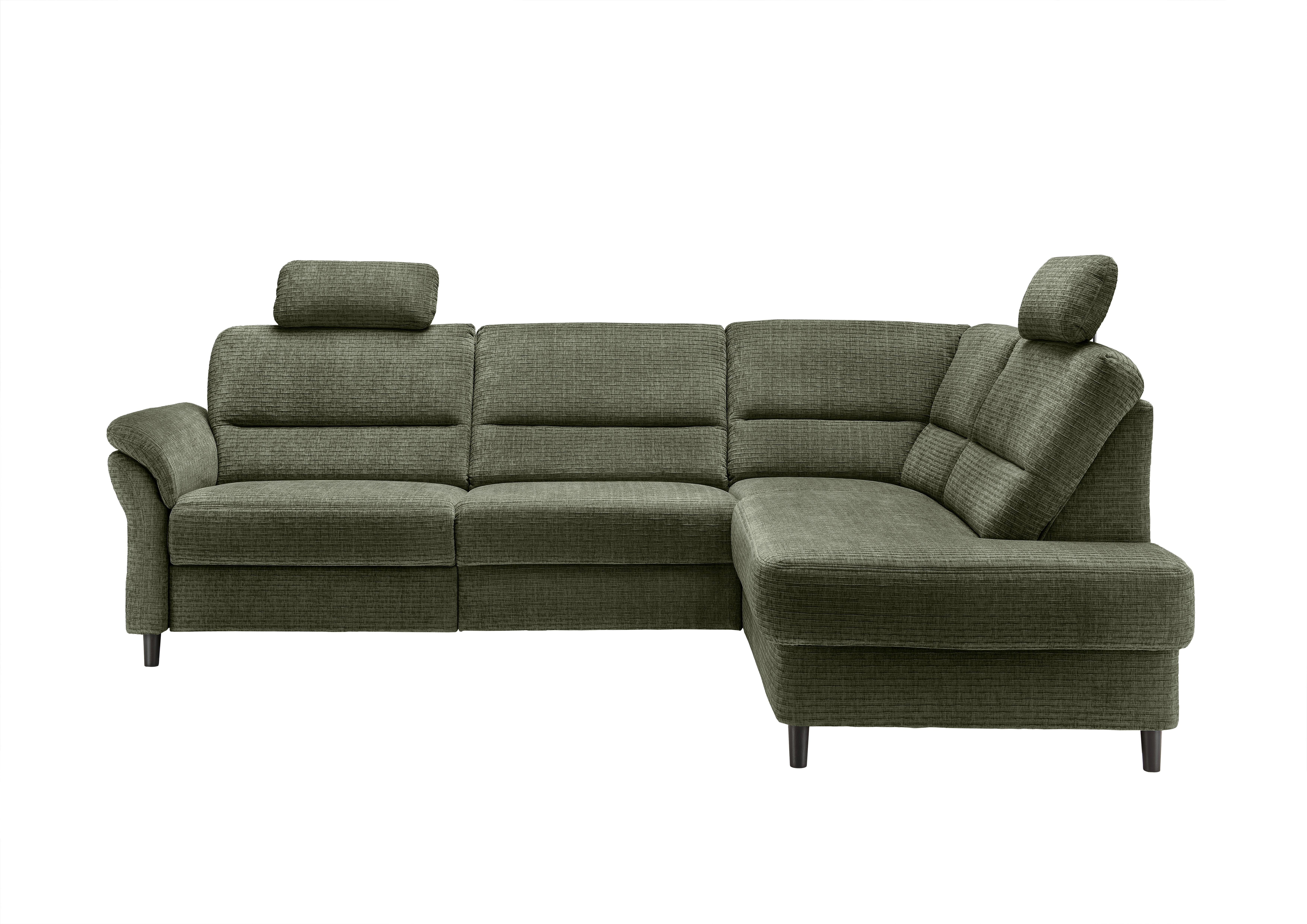 Ecksofa Cavoli Olivgrün Relaxfunktion S: 266x190 cm - Schwarz/Olivgrün, MODERN, Textil (266/190cm) - Livetastic