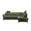 Ecksofa Cavoli Olivgrün Relaxfunktion S: 266x190 cm - Schwarz/Olivgrün, MODERN, Textil (266/190cm) - Livetastic