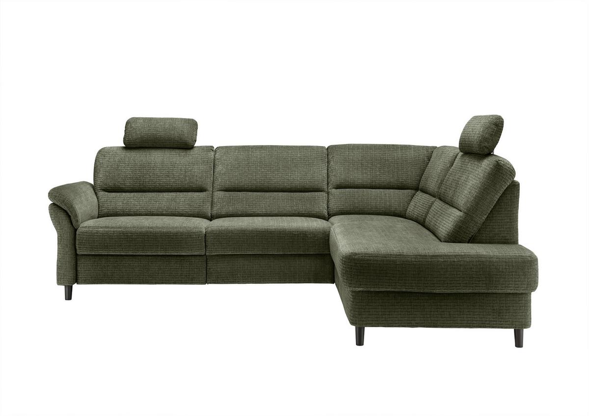 Ecksofa Cavoli Olivgrün Relaxfunktion S: 266x190 cm - Schwarz/Olivgrün, MODERN, Textil (266/190cm) - Livetastic