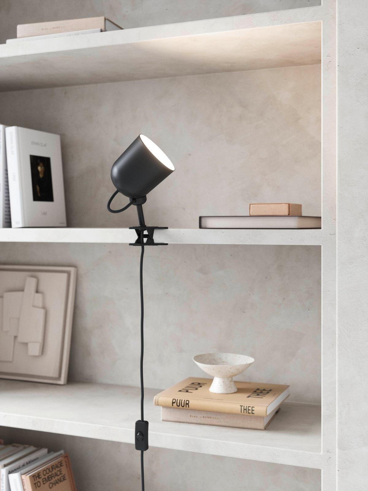 Klemmleuchte Angle Schwarz D: 10 cm - Schwarz, Design, Metall (10/12,4cm) - Nordlux