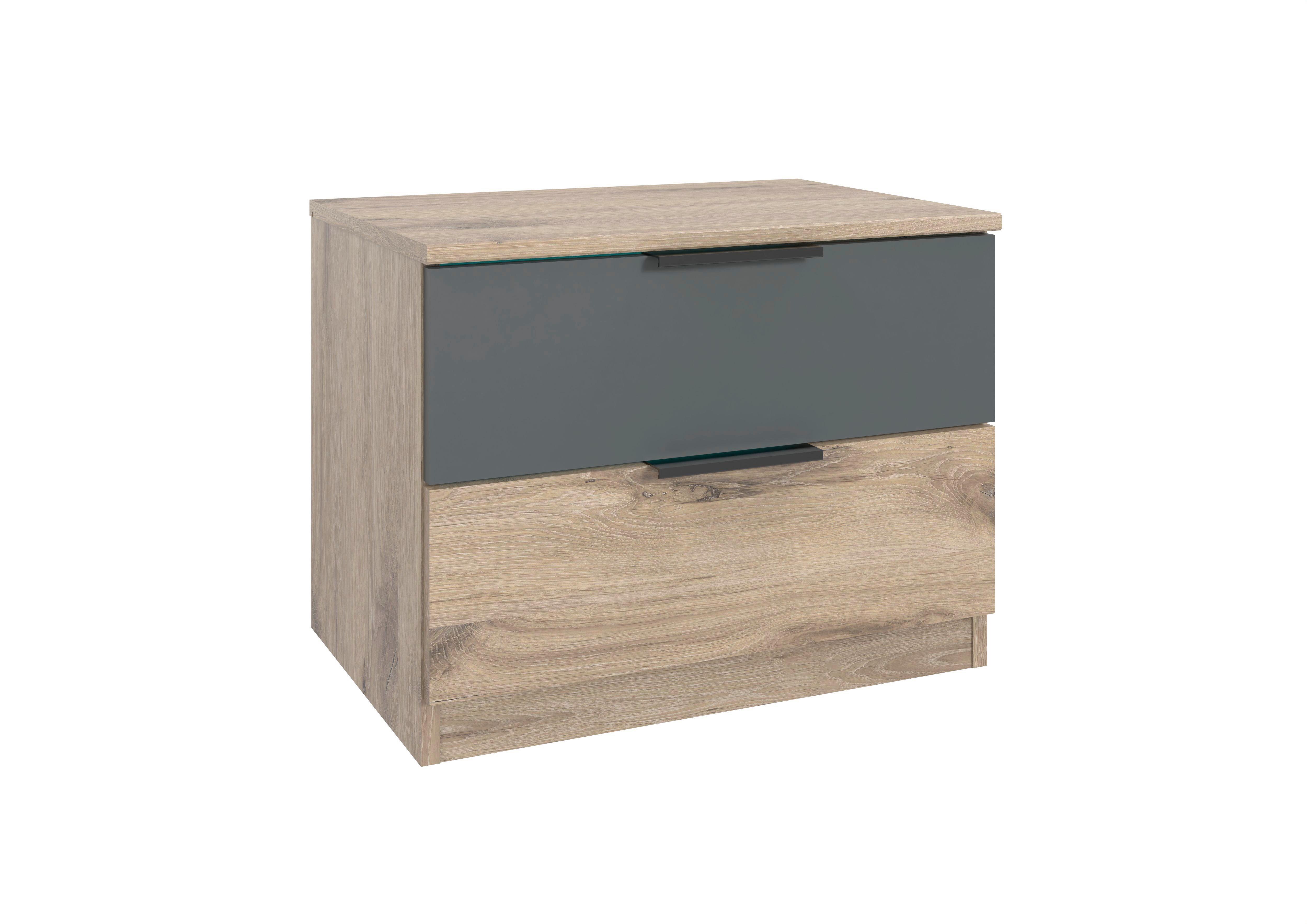 NOČNÝ STOLÍK BERGAMO - čierna/grafitová, Konventionell, kov/kompozitné drevo (52/40/38cm) - Based