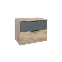 NOČNÝ STOLÍK BERGAMO - čierna/grafitová, Konventionell, kov/kompozitné drevo (52/40/38cm) - Based