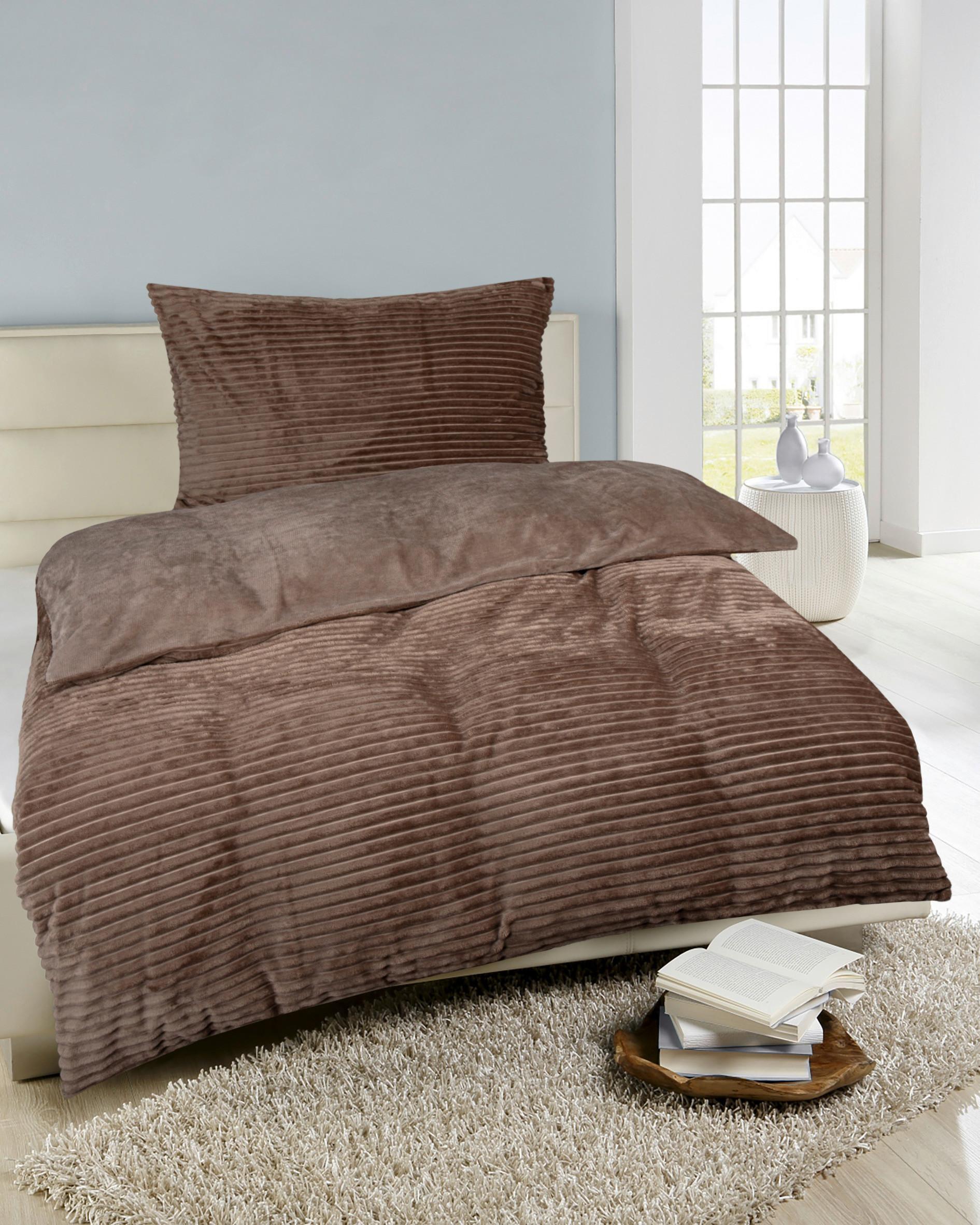 Bettwäsche 140x200 Cm Sina Taupe - Taupe, MODERN, Textil (140/200cm) - Luca Bessoni